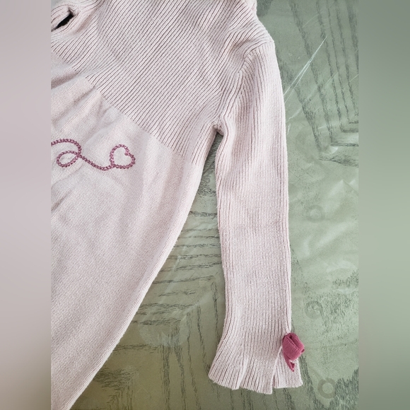 💗 Girls’ Pink Knit Sweater Dress – Size 5/6 – Poodle Design - Picture 5 of 11